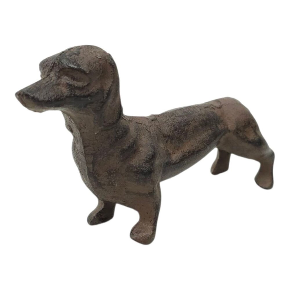 Dachshund Weiner Dog Figurine Statue Cast Metal Vintage Decorative Paper Weight